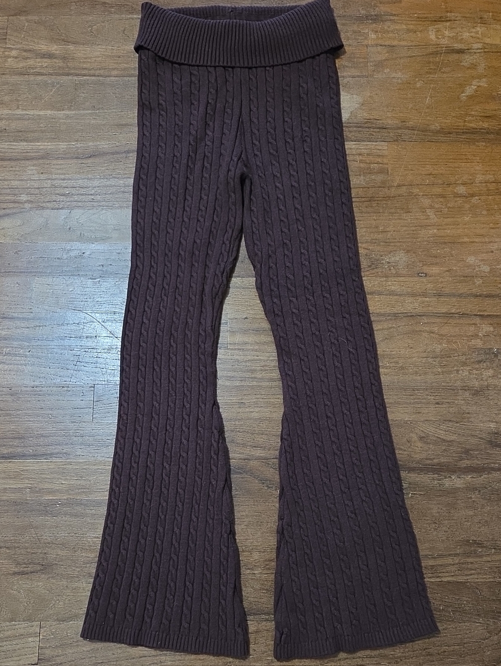 Urban Weekend Cable Knit Flare Pants